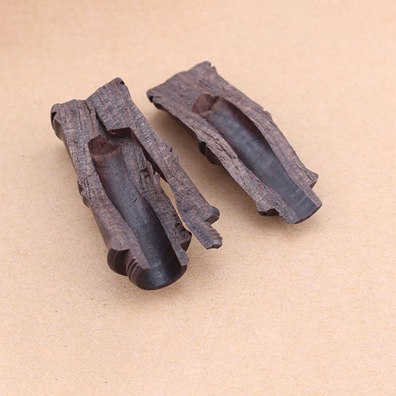 Wear FengShui Ebony Wood Bamboo Pattern Ghau Prayer Box Peace Necklace Pendant