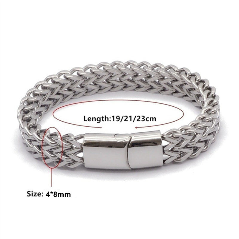 Wear FengShui Fish Scale Magnetic Buckle Titanium Steel Balance Bracelet Bangle