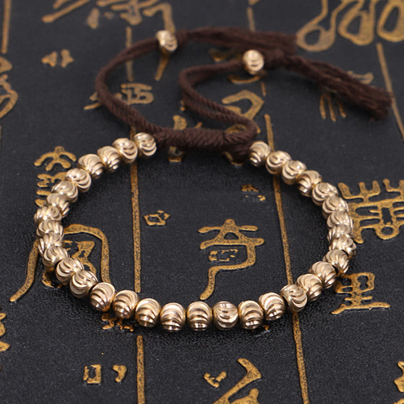 Wear FengShui Tibetan Handmade Copper Bead Luck String Bracelet