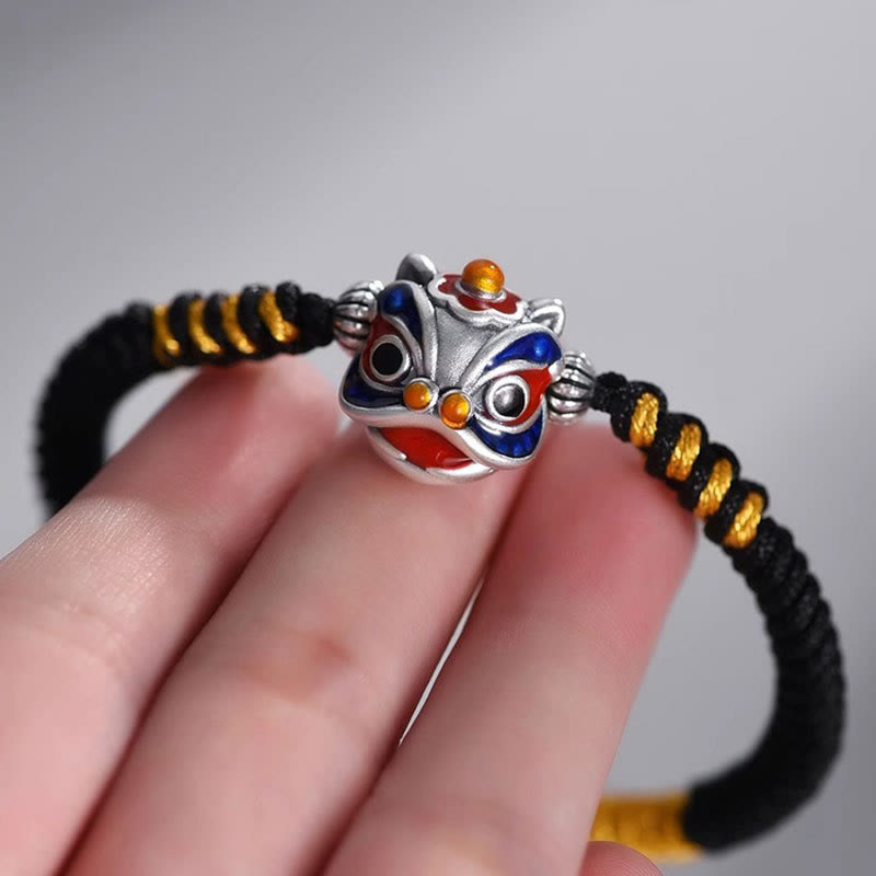 Wear FengShui Handmade Dancing Lion Luck Braided String Bracelet