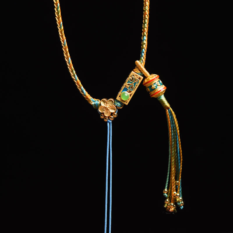 Wear FengShui Colorful String Copper Wealth Necklace Pendant
