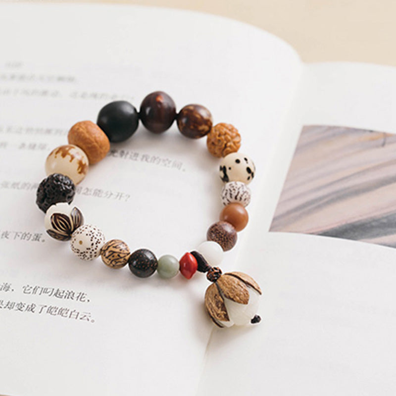 Wear FengShui Bodhi Seed Lotus Wisdom Peace Wrist Mala Bracelet