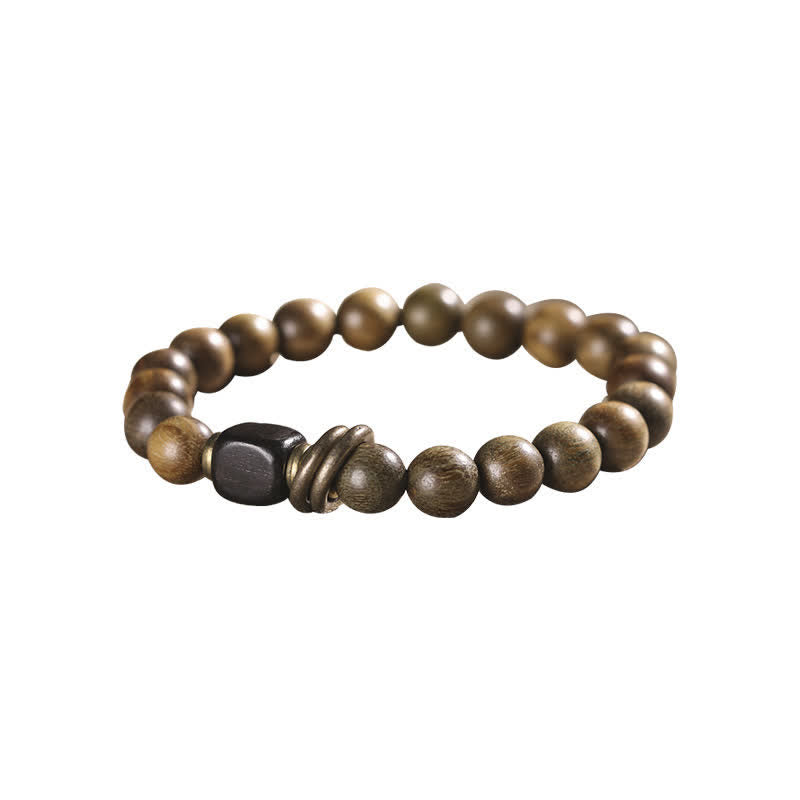 Wear FengShui Tibetan Green Sandalwood Crystal Soothing Peace Bracelet