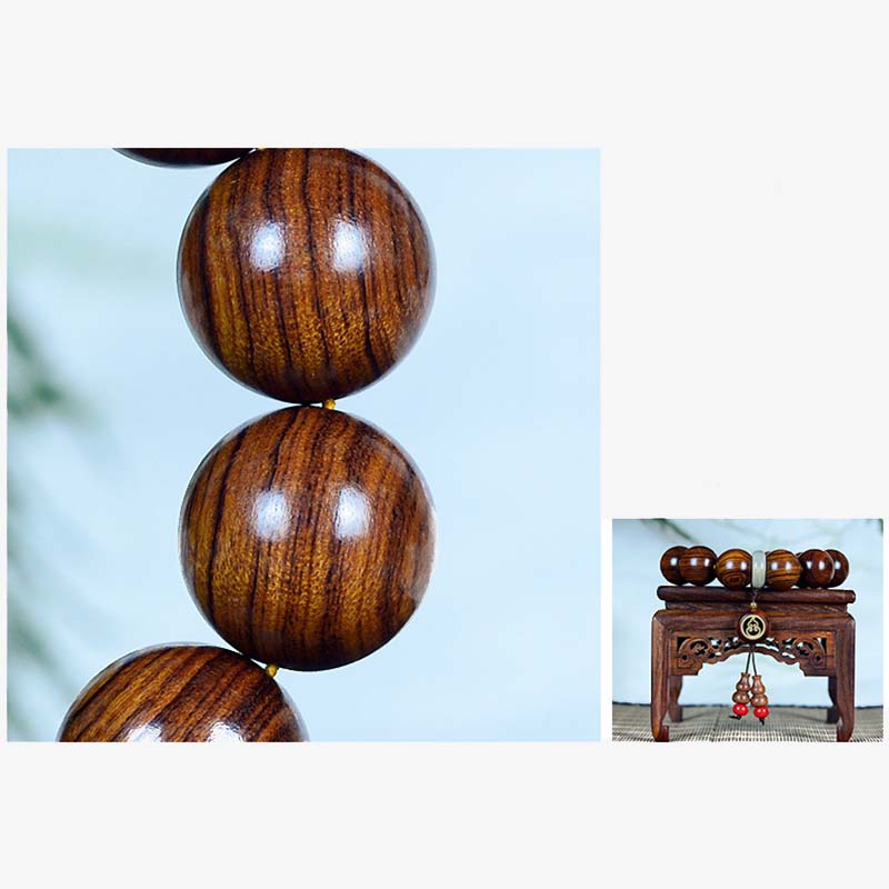 Wear FengShui Rosewood Warmth Calm Gourd Charm Bracelet