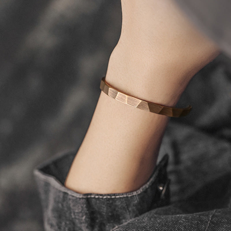 Wear FengShui Vintage Rustic Design Copper Wealth Adjustable Cuff Bracelet