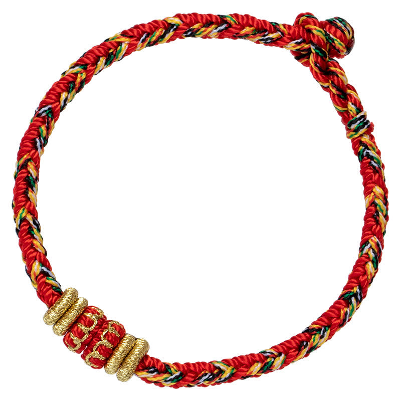 Wear FengShui Tibet Handmade Chinese Zodiac Natal Buddha Luck Strength Braided String Bracelet