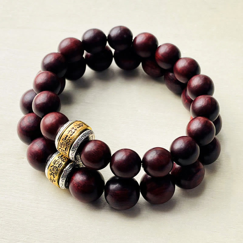 Wear FengShui Small Leaf Red Sandalwood Amulet Protection Bracelet