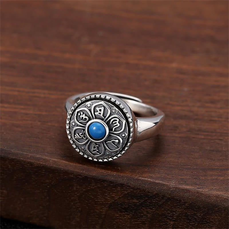 Wear FengShui Tibetan Om Mani Padme Hum Peace Rotatable Ring