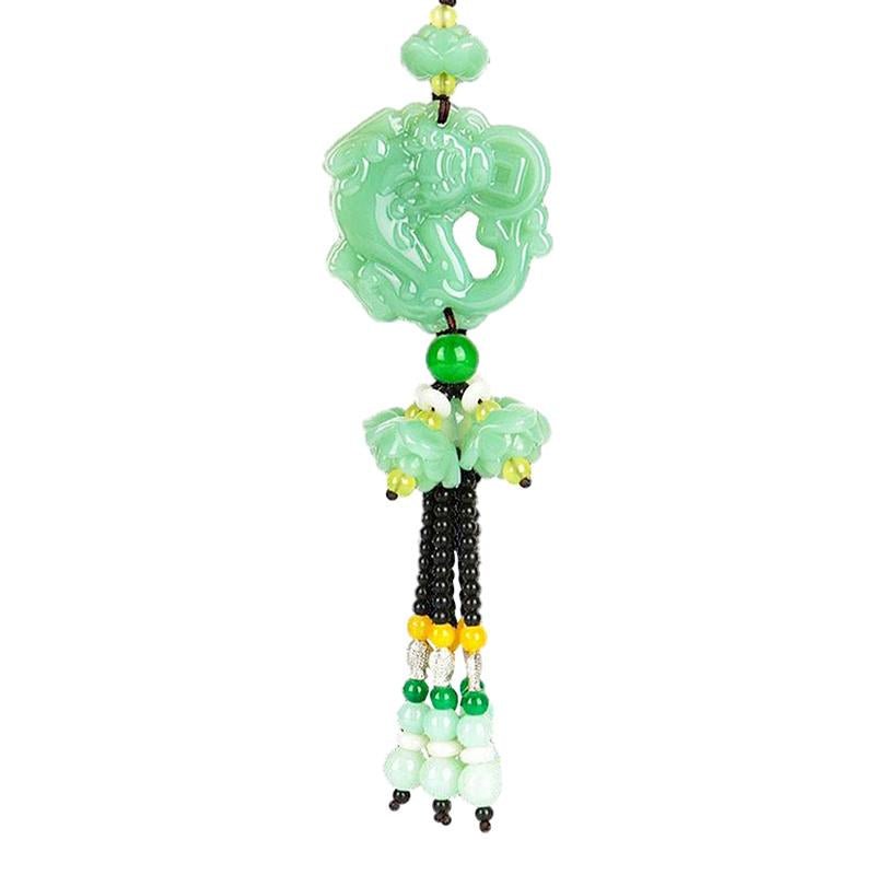 Green Jade Car Hanging Charm