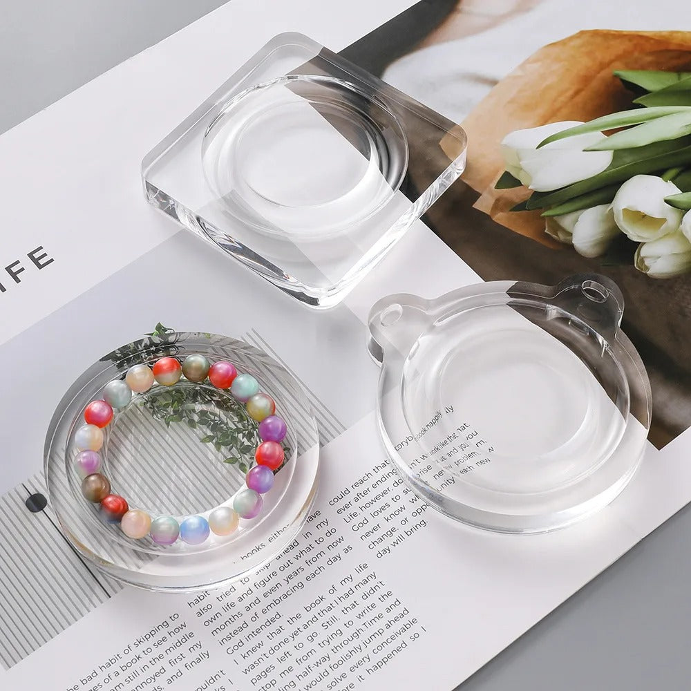 Transparent Acrylic Bead Bracelet Holder Display Tray