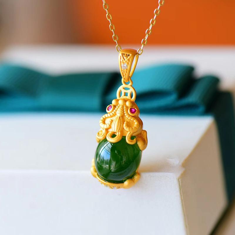 Natural Jade Pixiu Fortune Necklace