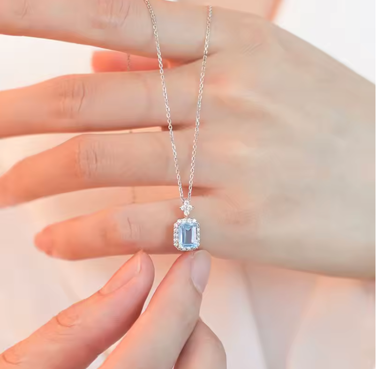 Sapphire Inspired Pendant Necklace