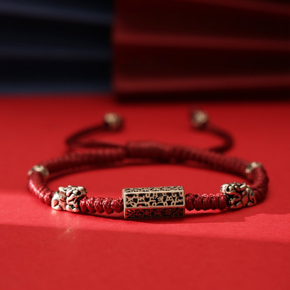 Wealth Pixiu Dragon Knot Mantra Bracelet