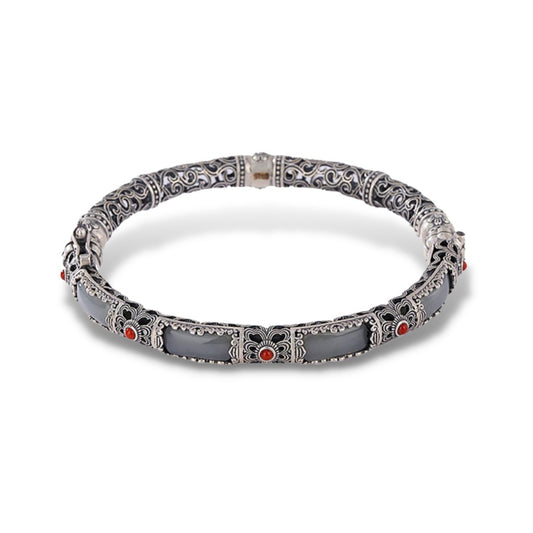 White Jade Charm Bangle